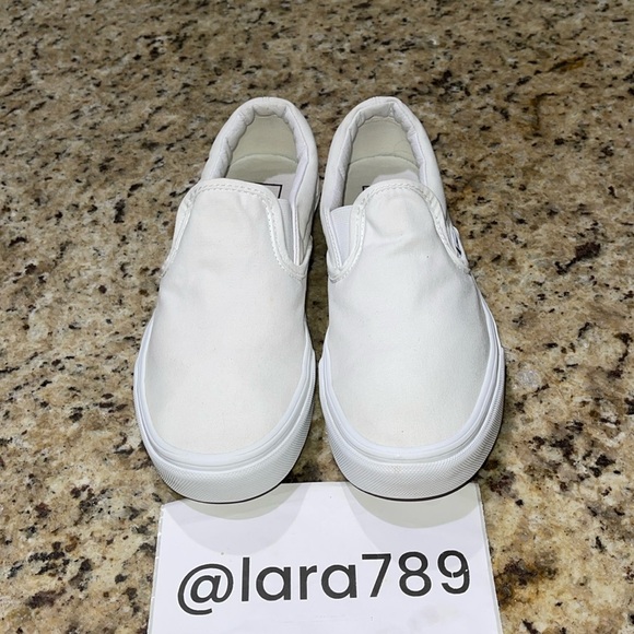 Vans Shoes - Triple White Slip On Vans